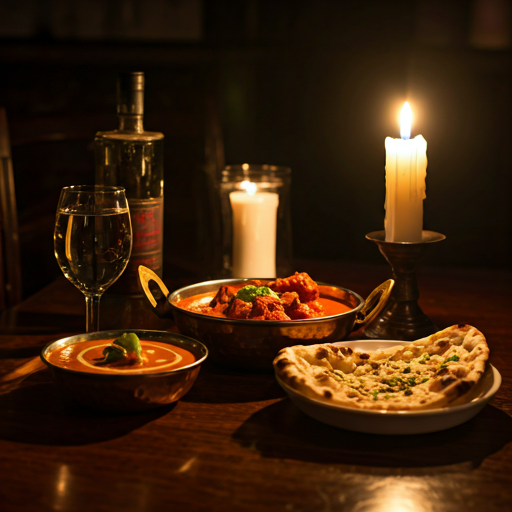 Exquisite presentation of luxury Indian gourmet dishes